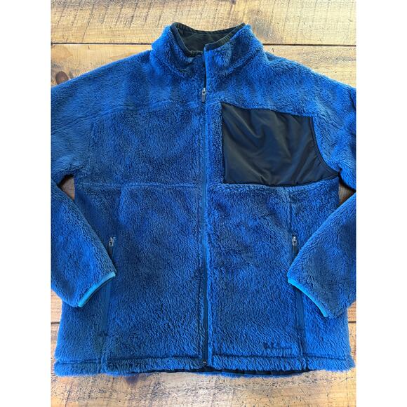 LL Bean Mens Blue Fleece Full Zip Up Jacket Pockets Size Medium - Picture 1 of 9